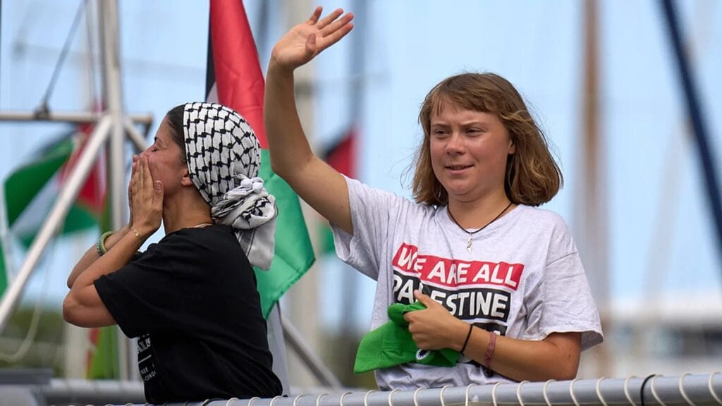 Greta thumberg y activistas rumbo a gaza
