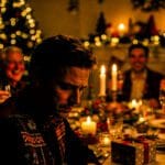 Navidad: 7 prácticas para superar la depresión en esta época Cena de navidad con ambiente melancólico. Depresión