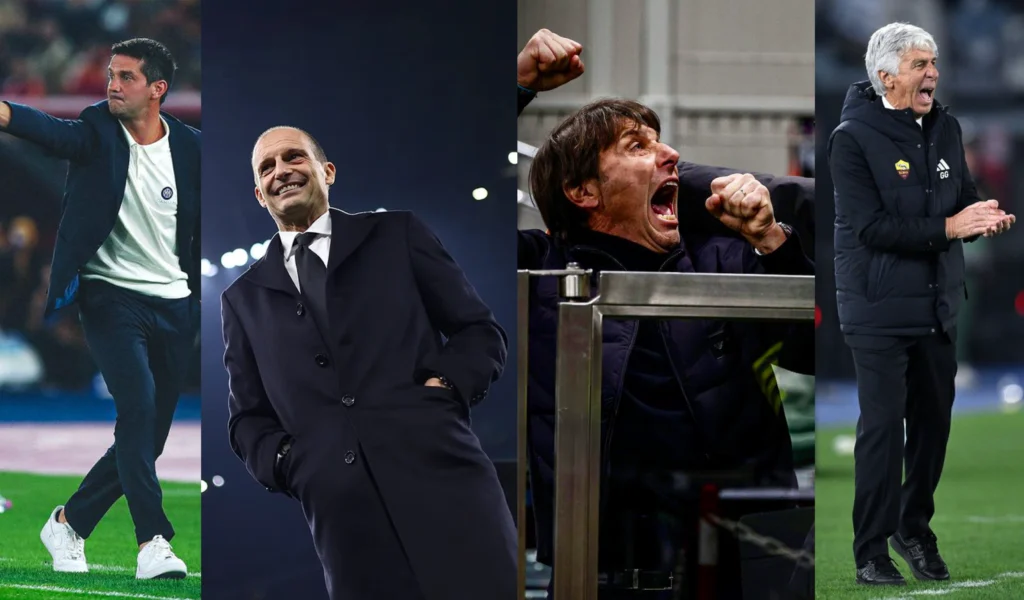 Un Milan errático a 3 puntos del Inter, Napoli y Roma acechando Entrenadores de la Serie A: Chivu, Allegri, Conte y Gasperini