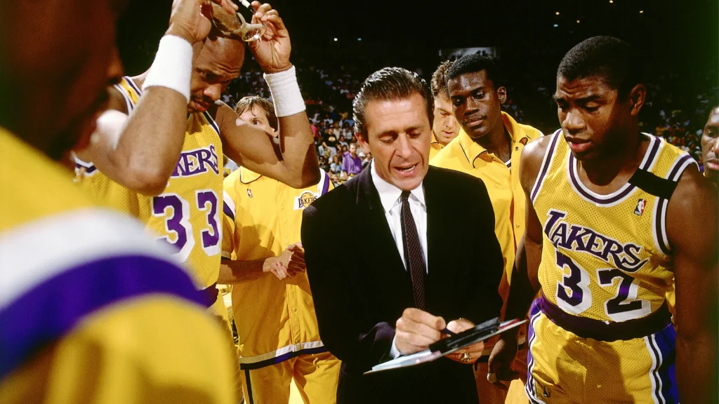 Pat Riley coaching lakers